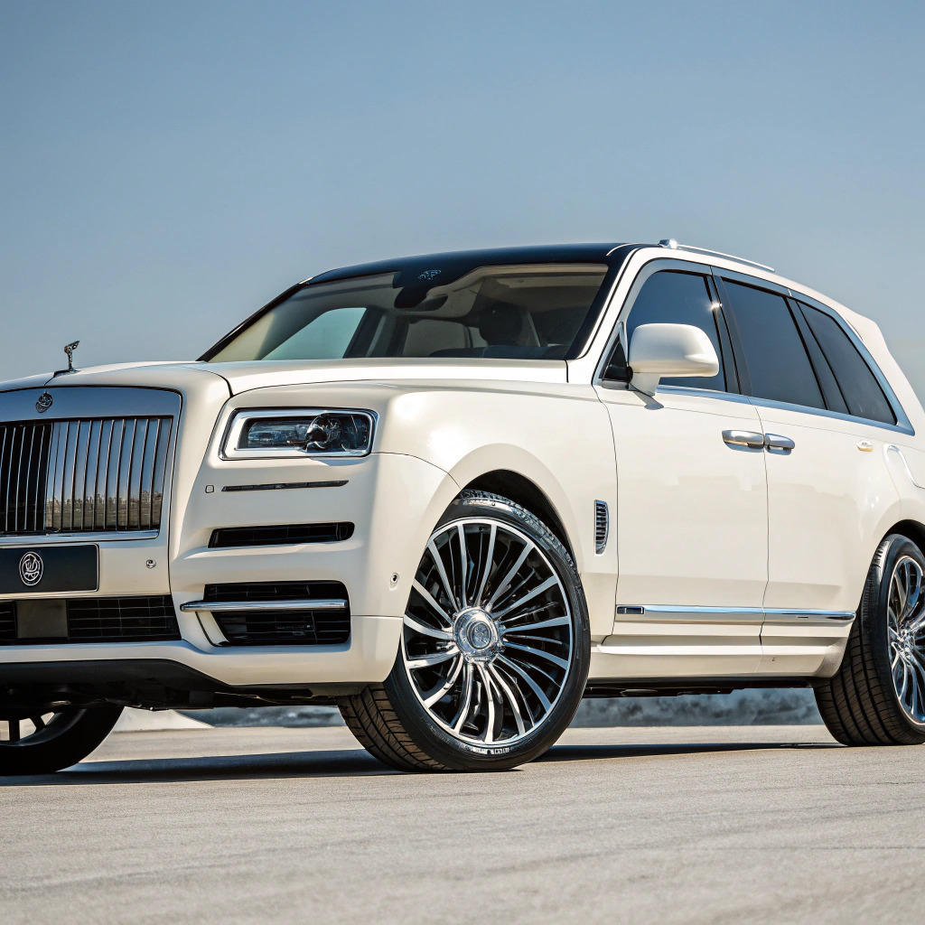 Close up of luxury SUV chrome grille