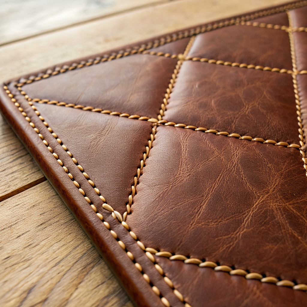 Suburban leather stitching detail