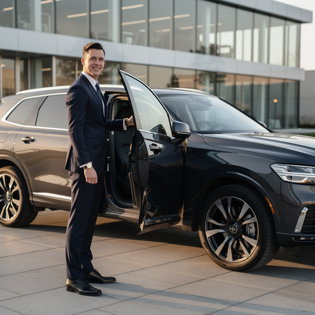 Professional chauffeur service moment