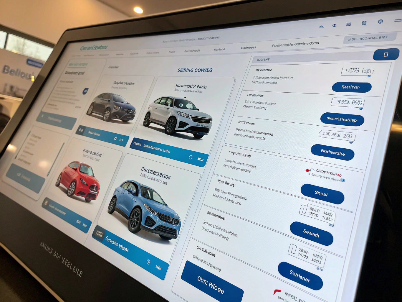 Luxury vehicle reservation interface