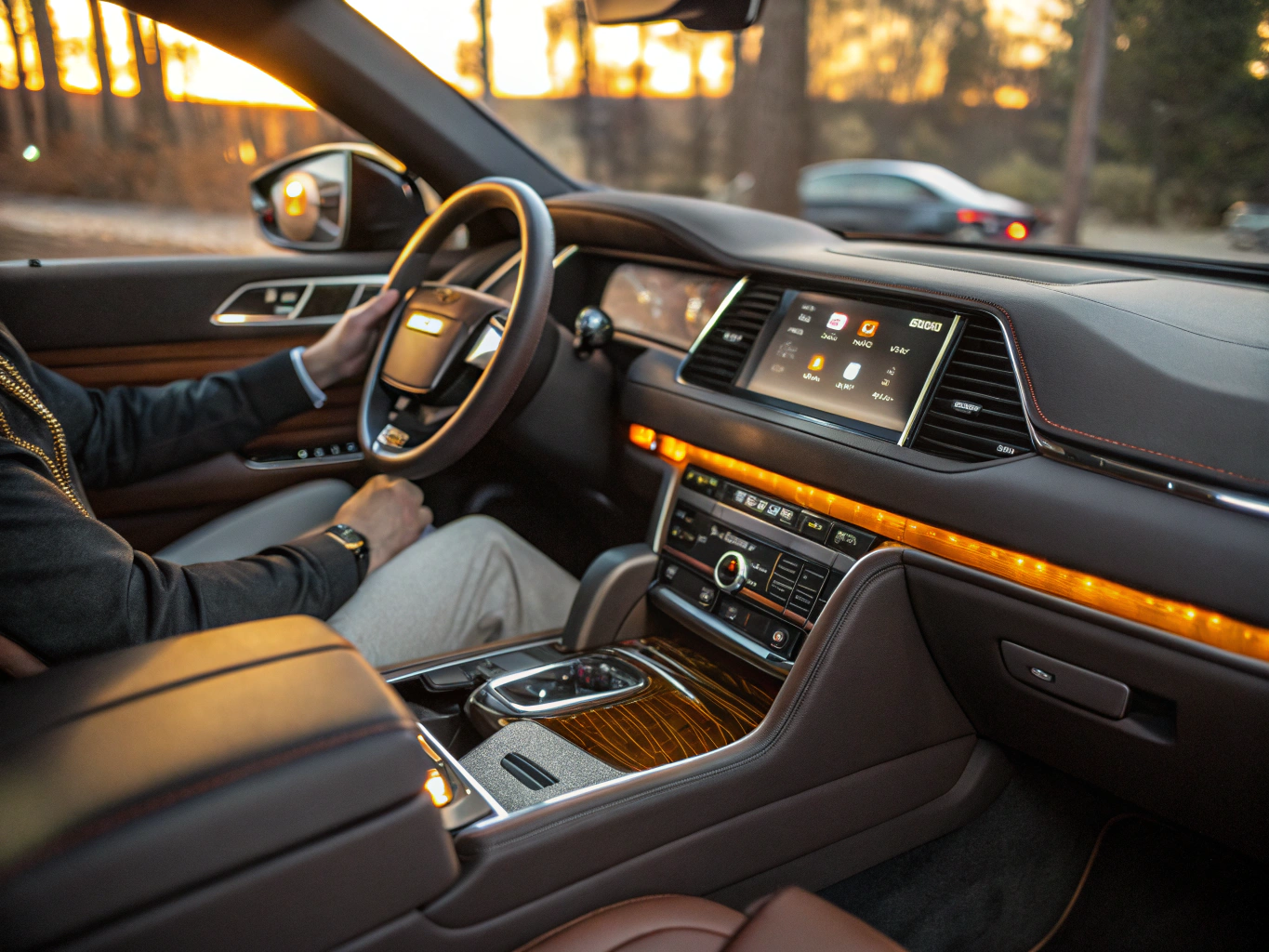 Interior view of luxury SUV cabin